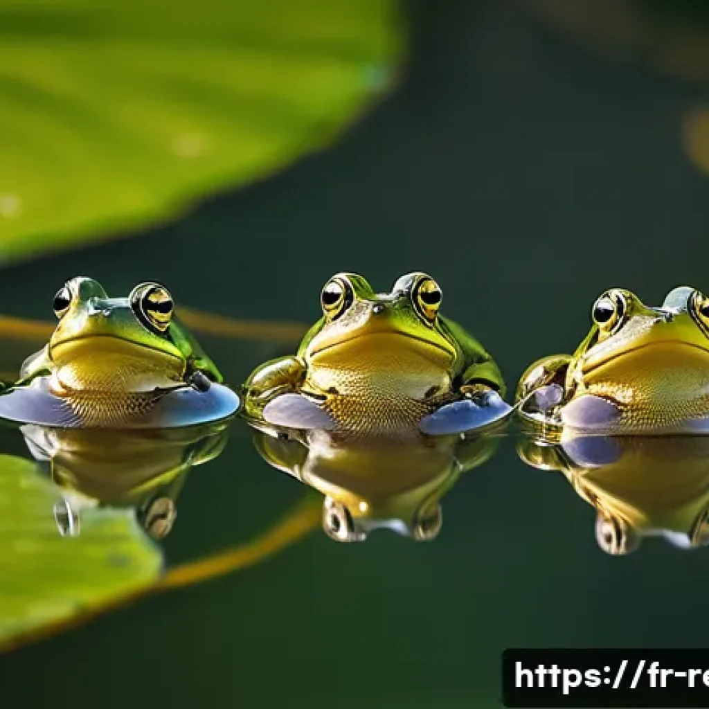 개구리의 발달 단계 - A close-up, highly detailed image of a cluster of frog eggs submerged in clear freshwater, each egg ...